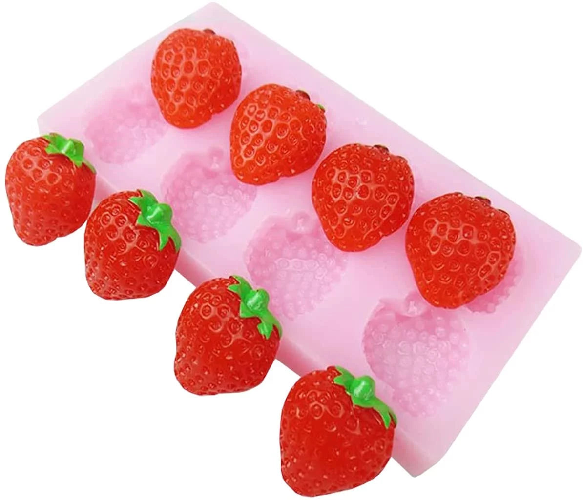 Strawberry Baking Mold - Silicone Handmade Candy Jelly Bakeware - Strawberries Mold for Kids Cupcake - Fondant Strawberry Silicone Mold for Pound Cake Decor Pan for Making Soap Polymer Clay(1 pack)