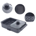 Miumaeov NEW Frying Pan Electric Hot Pot Barbecue Grill Stainless Steel Cooking Pan 1200W