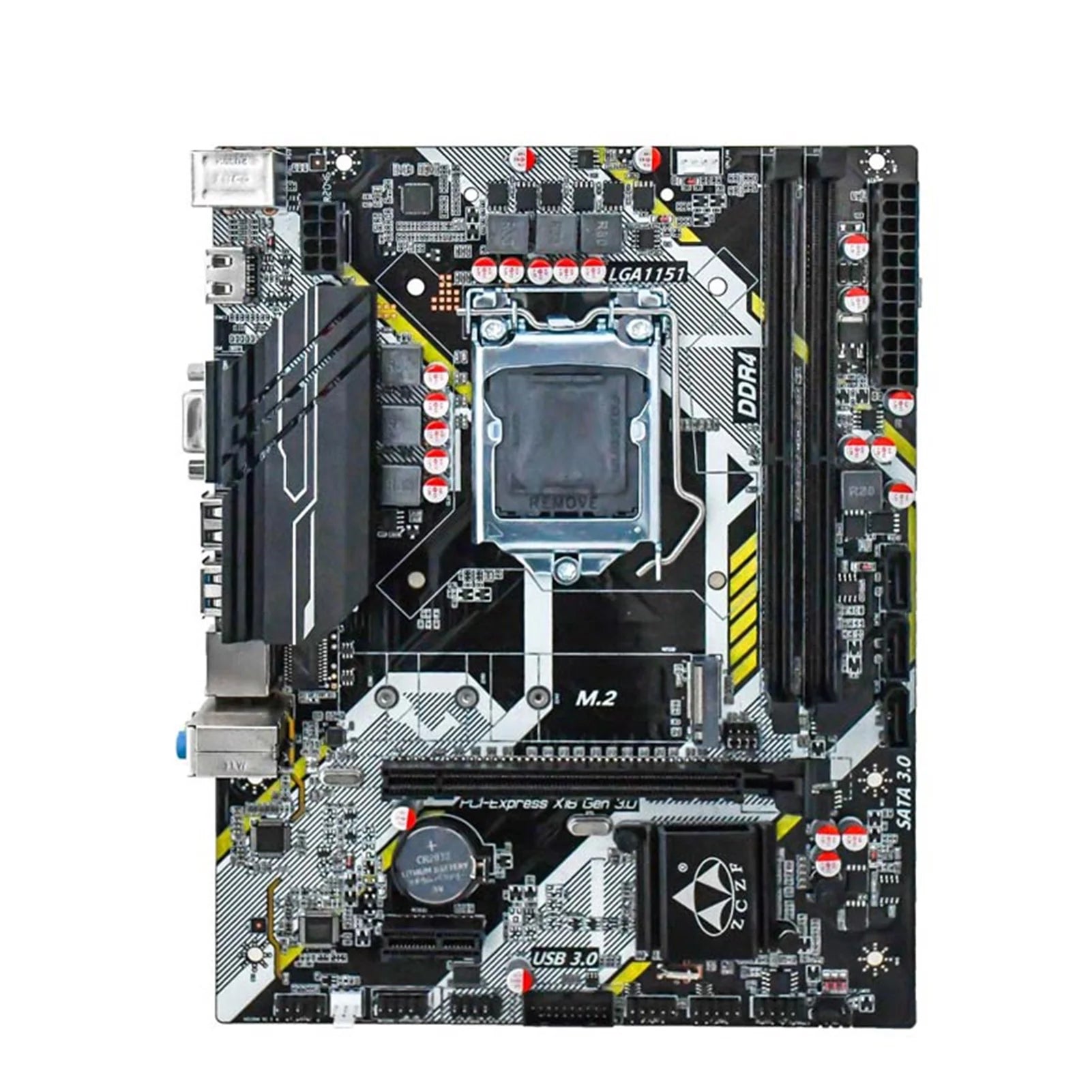 Dcenta B250A4 Computer Motherboard, LGA1151 CPU Support, Dual M.2 Interface, All Solid Capacitors, High Speed Transmission