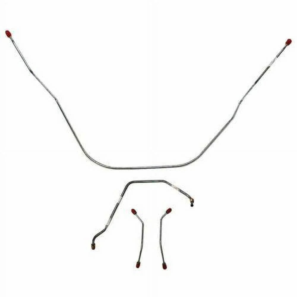 62-64 Bel Air, Impala Standard Brakes Front Brake Line Kit; Stainless-BKT6201SS