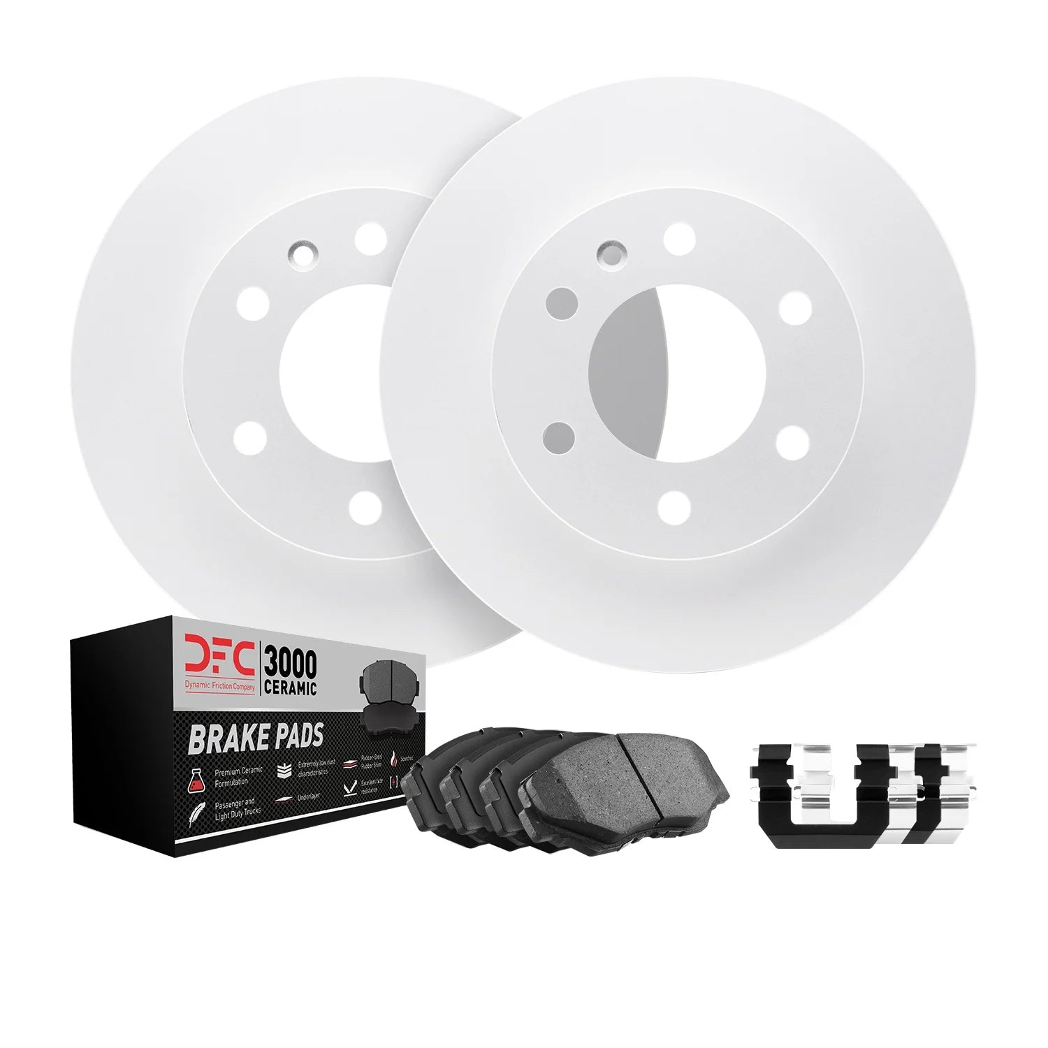 Dynamic Friction Company Front Geospec Brake Rotors with 3000 Series Ceramic Brake Pads includes Hardware 4312-27019 Fits select: 2003-2008 VOLVO XC90, 2008-2009 VOLVO S60 T5