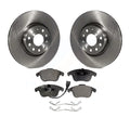 Transit Auto - Front Disc Brake Rotors And Semi-Metallic Pads Kit For Volkswagen Passat Tiguan Audi Q3 Quattro Limited K8F-100436