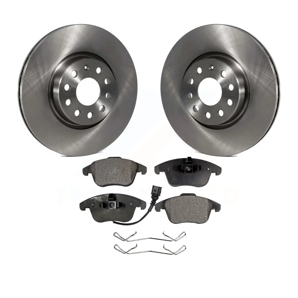 Transit Auto - Front Disc Brake Rotors And Semi-Metallic Pads Kit For Volkswagen Passat Tiguan Audi Q3 Quattro Limited K8F-100436