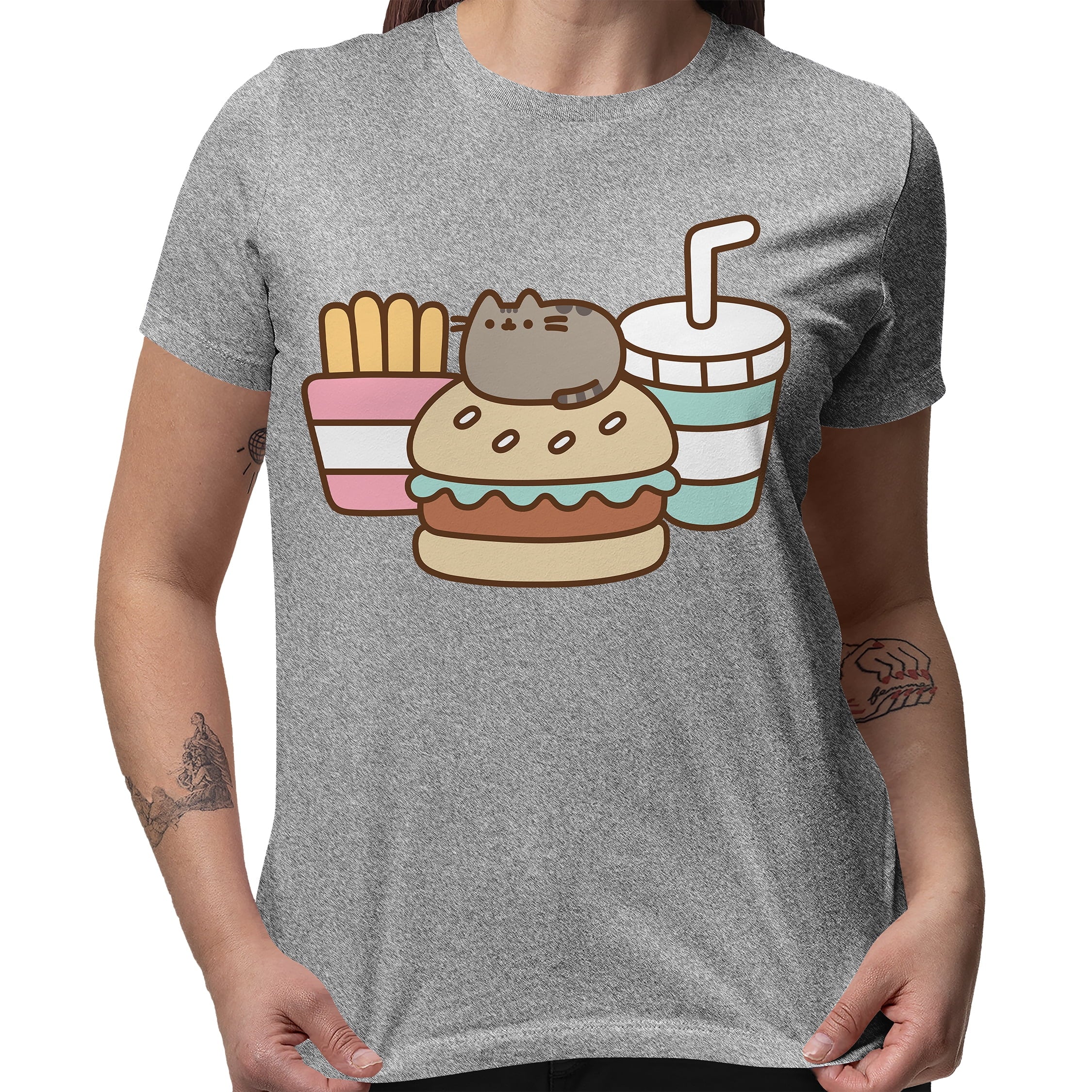 Pusheen The Cat Shake N Pusheen Mens and Womens Short Sleeve T-Shirt (Athletic Heather, S-XXL)