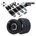 Hardcore Parts 4 Block Lift Kit for YAMAHA G2/G9 Golf Cart with 12 Black ¡®Venom¡¯ Wheels and 20x10-12 STINGER On-Road/Off-Road DOT rated All-Terrain tires