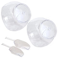 A1 Unlimited Clear Plastic Candy Jars with Lids 2pcs. 55 oz. & 2 pcs. Plastic Scooper, Home Kitchen School Container Storage Organizers Canisters Utensils Cutlery Gifts Party Favors Decoration, Set