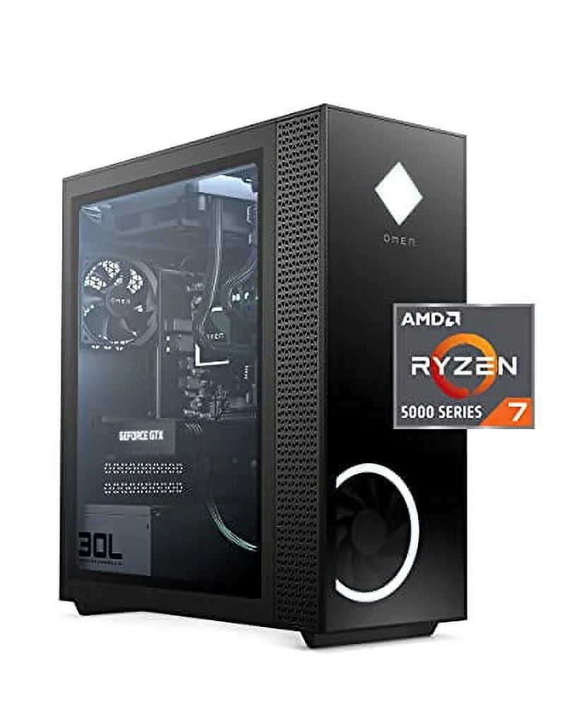 Omen 30L Gaming PC, NVIDIA GeForce RTX 3070, AMD Ryzen 7 5800X, HyperX 32 GB RAM, 1 TB SSD, Windows 10 Pro, Wi-Fi 6 & Bluetooth 5, Liquid Cooling, RGB Lighting (GT13-1170, 2021)