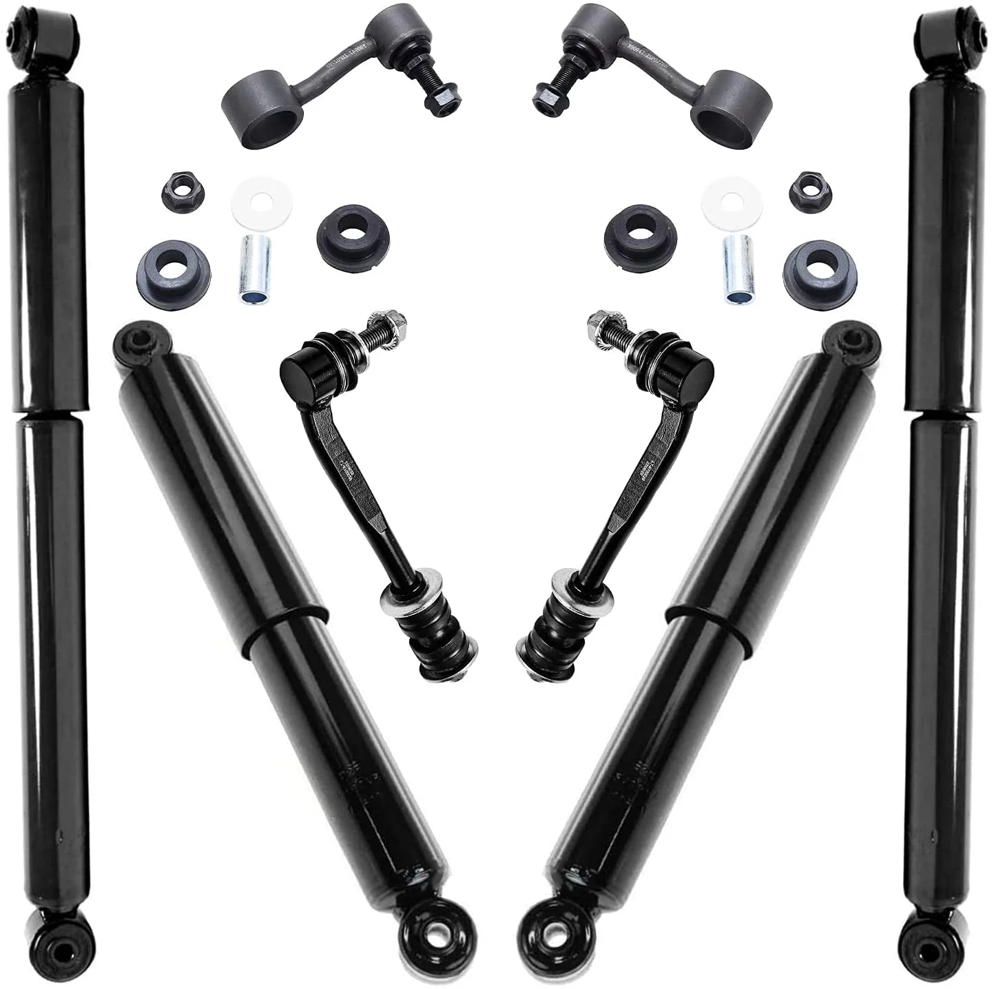 Detroit Axle - 8pc Suspension Kit for 2004-2009 Dodge Durango, 2007-2009 Chrysler Aspen, 4 Front and Rear Shock Absorbers, 2 Front & Rear Sway Bar Links Replacement