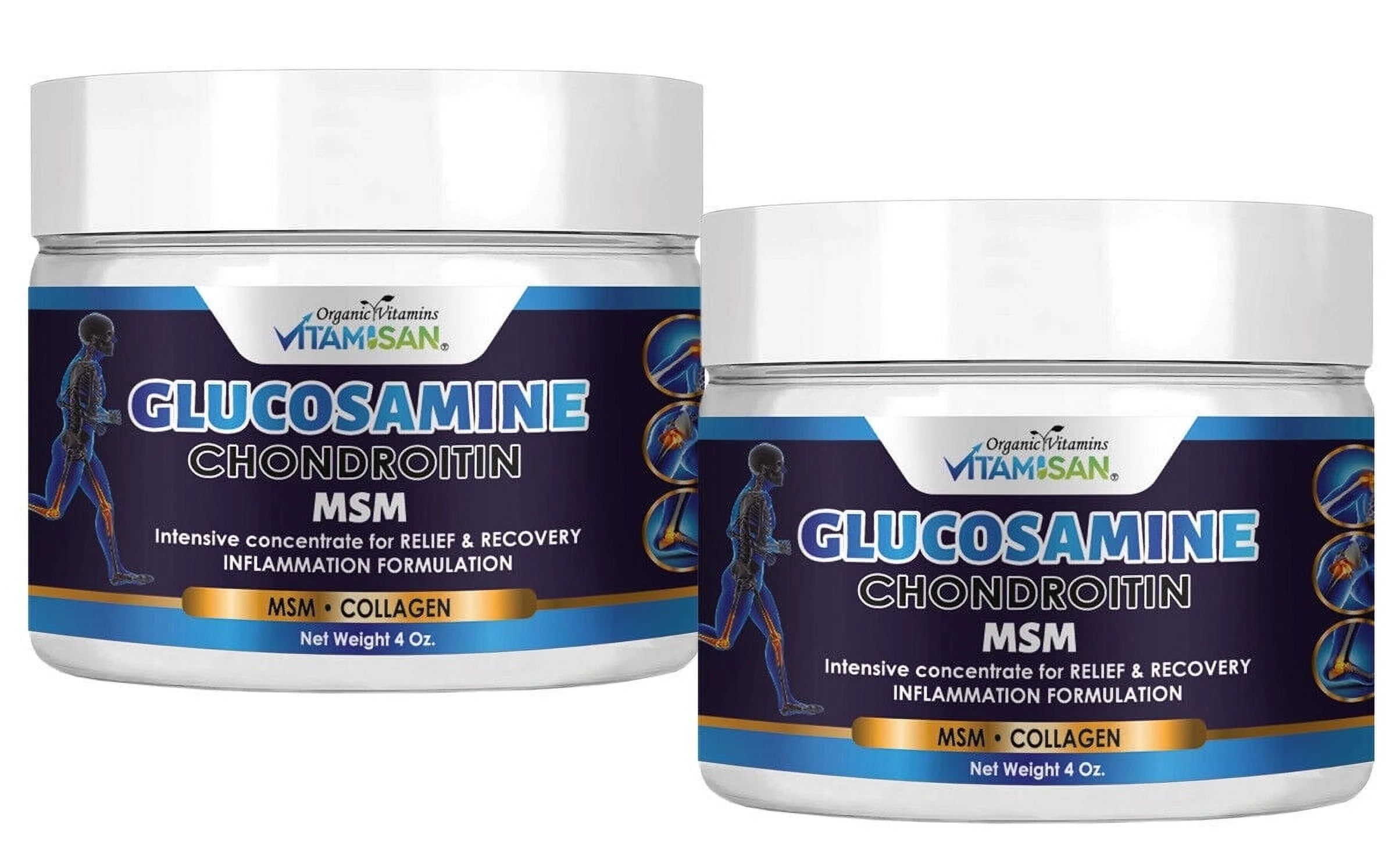 Triple Strength Flex J oint suppport Glucosamine Chondroitin collagen Cream 4 Oz Each (2 Pack)