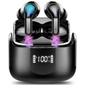 Wireless Earbud, Bluetooth Headphones 5.3 NEW 40H Ear Buds Bass Stereo Earphones Noise Cancelling Earbud with 4 ENC Mic in-Ear Bluetooth Earbud USB-C LED Display IP7 Waterproof Sport for Android iOS