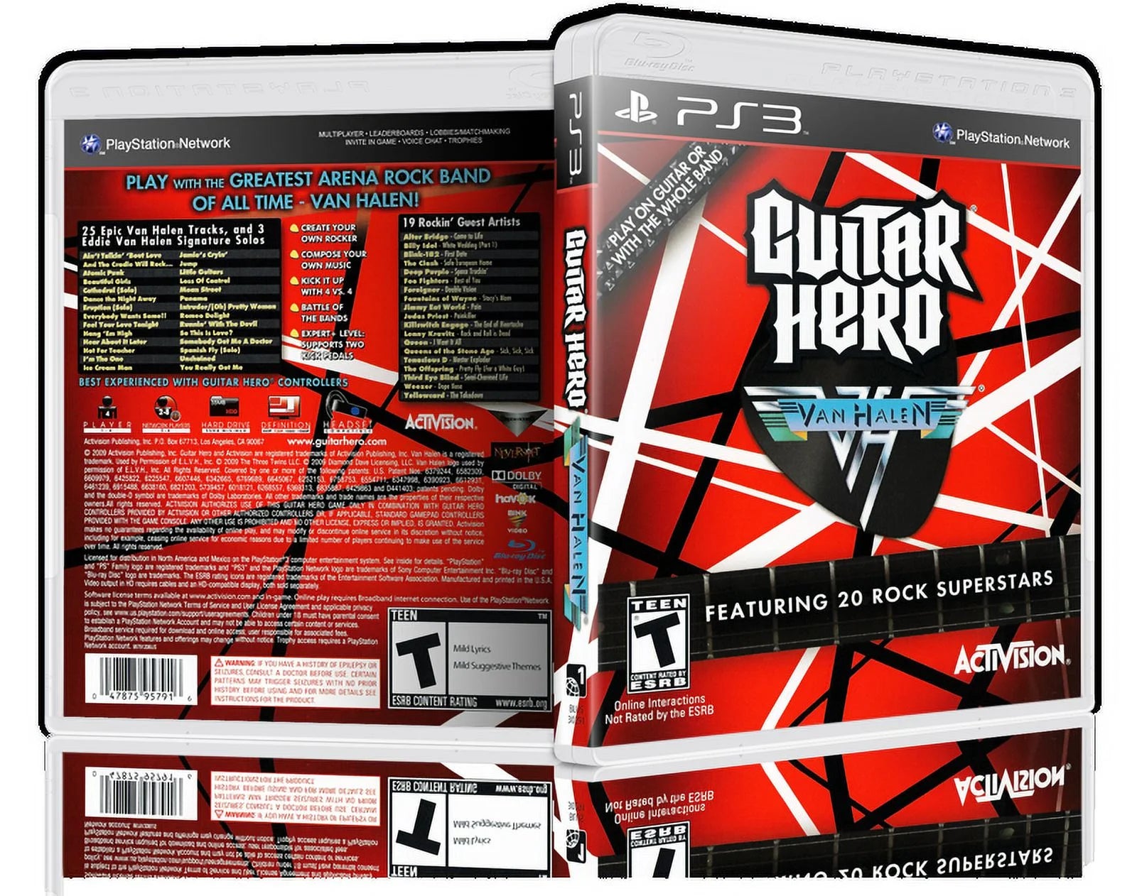 Guitar Hero: Van Halen - Replacement  PS3 Cover and Case. NO GAME!!