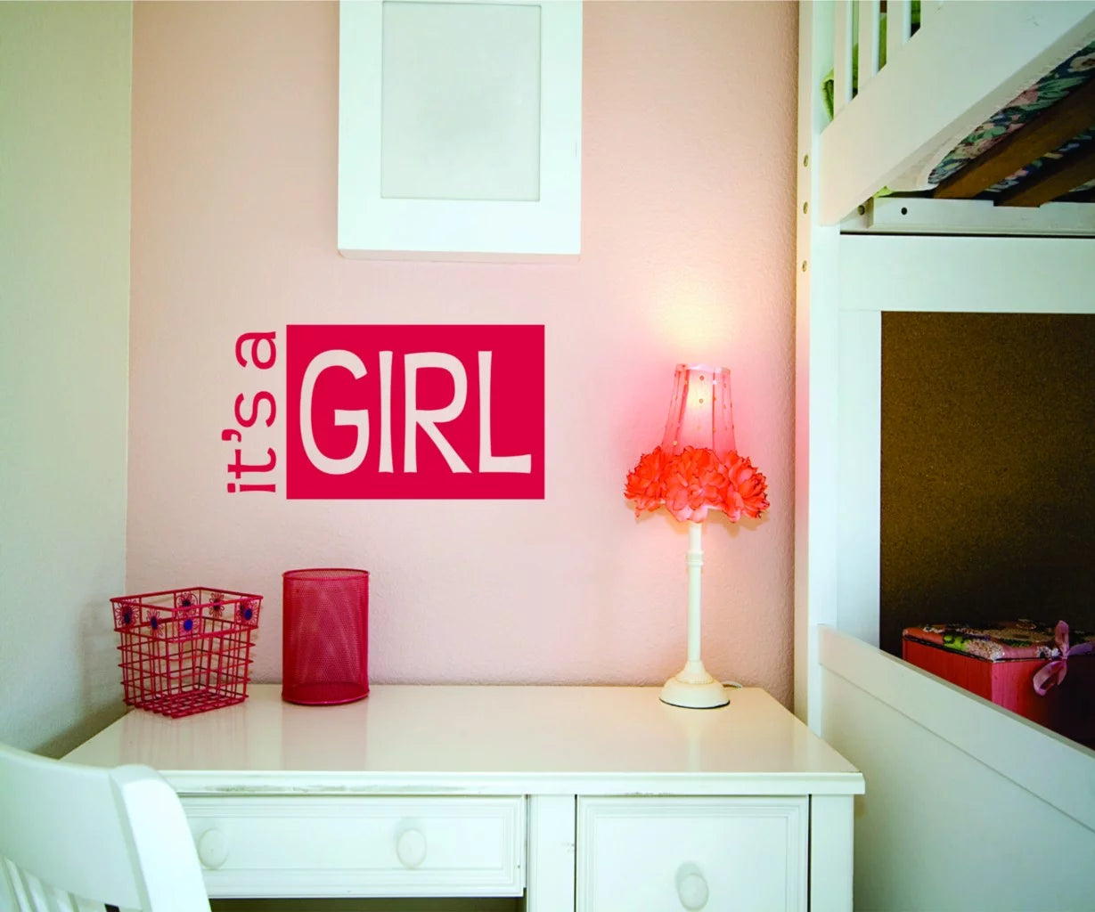 Wall Design Pieces It's A Girl Baby Kids 16 X 24 Inches