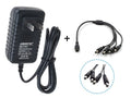 ABLEGRID 12VDC 2A Power Supply & 4 Way Split For CCTV Security Camera Q-See Night Owl Zmodo Home Wall Power Supply Cord Mains PSU