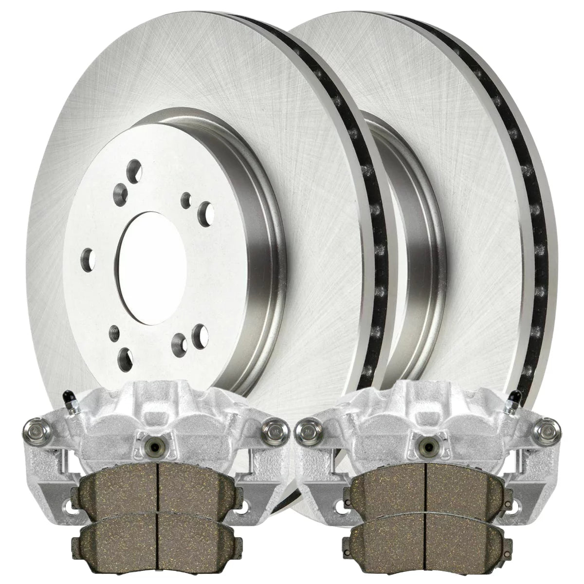 AutoShack Front Brake Calipers Ceramic Pads Rotors Kit Driver and Passenger Side Replacement for 2011 Honda Accord Crosstour 2012 2013 2014 2015 Crosstour 2012-2016 CR-V 2.4L 3.5L V6 AWD FWD