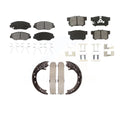 Transit Auto - Front Rear Semi-Metallic Brake Pads And Parking Shoes Kit For 2012-2016 Honda CR-V FWD KSN-100649