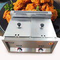 Miumaeov Commercial Gas Fryer Food Warmer Steam Deep Fryer Pot Gas Fryer Stainless Steel
