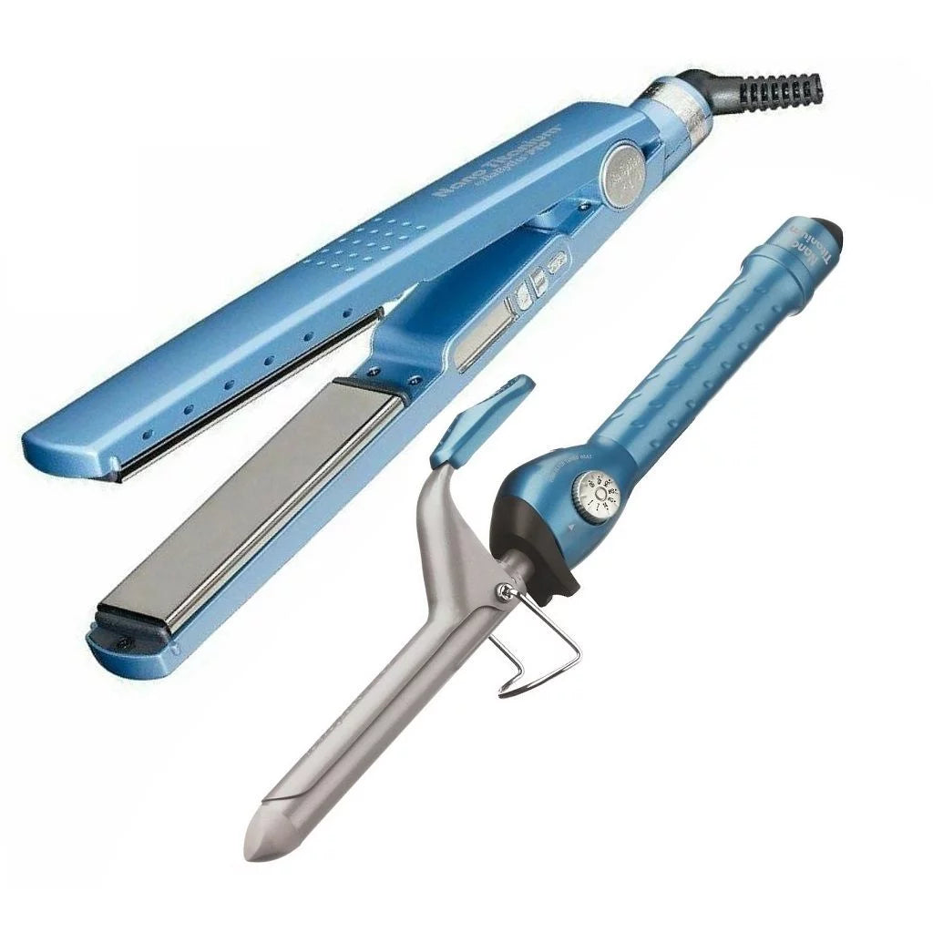 BabylissPro Nano Titanium Limited Edition Giftset (1 1/4 Ionic Flat Iron & 1 Spring Curling Iron)