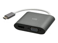 C2G C2G USB C to HDMI & VGA Dual Monitor Adapter, 4K 30Hz, White