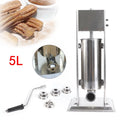 ZhdnBhnos Heavy Duty 5L Manual Churro Machine Commercial Stainless Steel Spanish Doughnuts Churrera Maker Latin Fruit Machine w/ 4 Nozzles