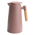 Portable Thermal Insulation Kettle 1000ml Double Walled Jug Wood Handle Vacuum for Hot and Carafe Gifts , coffee