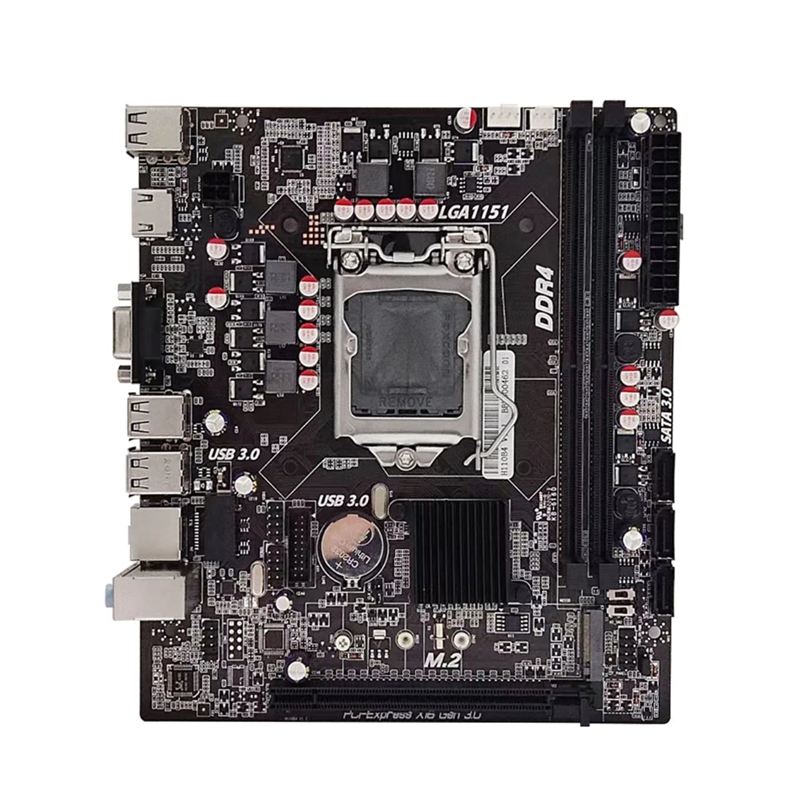Walmeck DDR4 H310B4 Computer Motherboard LGA1151 CPU Support 64G Dual Channel Dual M.2 Interface Realtek 100Mbit USB3.0 SATA3.0 All-Solid Capacitors High-Speed Transmission High-Clear