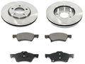 Front Semi Metallic Brake Pads and Rotor Kit - Compatible with 2001 - 2007 Chrysler Town and Country (2003 - 2007 Models with Rear Disc Brakes) 2002 2004 2005 2006