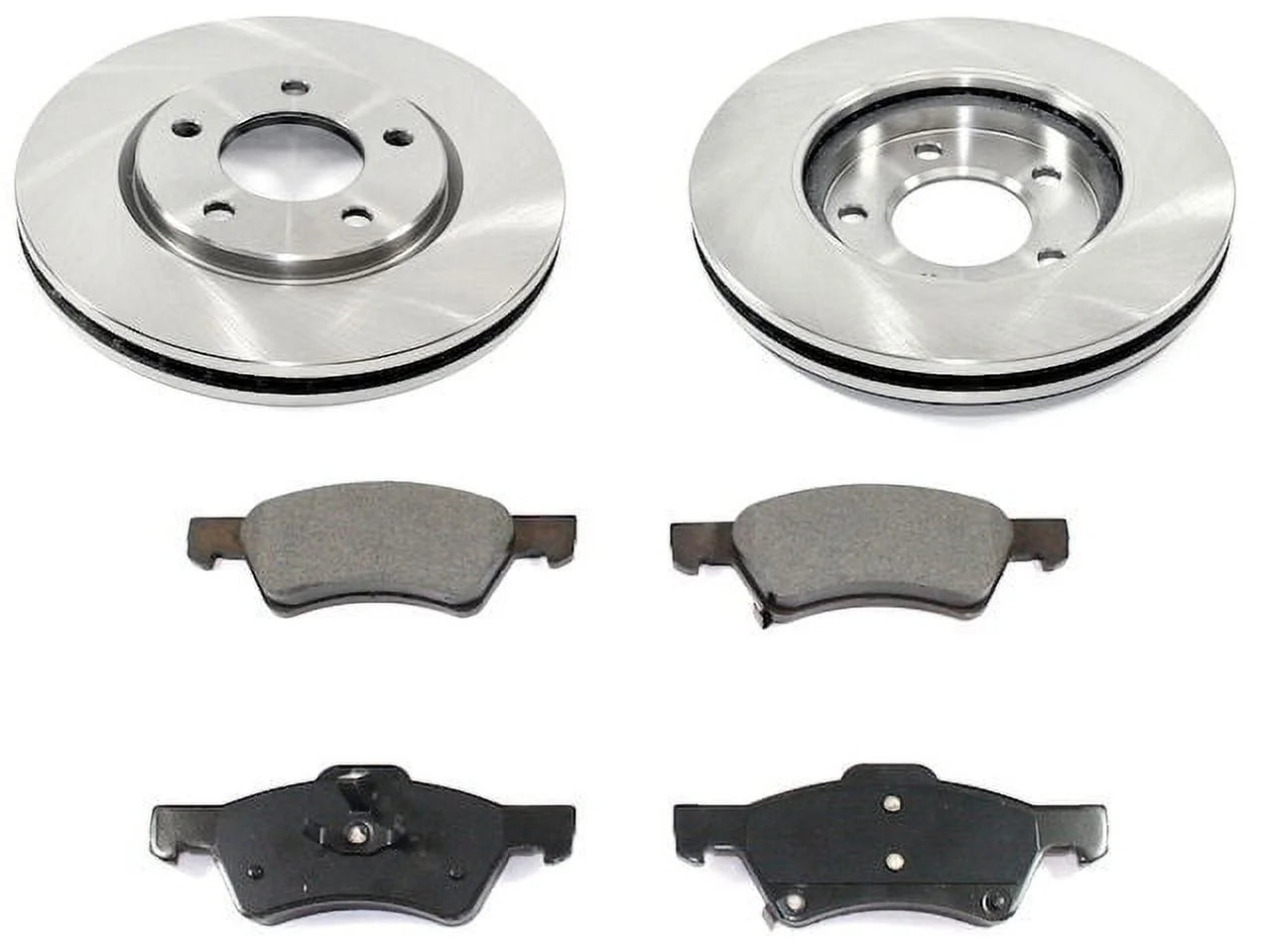 Front Semi Metallic Brake Pads and Rotor Kit - Compatible with 2001 - 2007 Chrysler Town and Country (2003 - 2007 Models with Rear Disc Brakes) 2002 2004 2005 2006