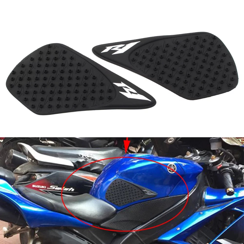 ZS Motorbike Tank Traction Side Pad Gas Fuel Knee Grip Decals For Yamaha YZF R1 2004-2006