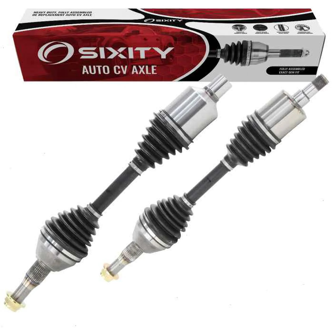 2 pc Sixity Front CV Axle Kit compatible with Pontiac Montana 1999-2005 - Pair Left Right Driver Passenger Complete Axle Shaft Assembly
