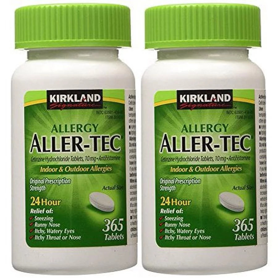 KS Aller-Tec Cetirizine HCL 10 mg Antihistamine, 365 Tablets (2 Pack)