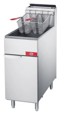 15 in. Natural Gas Three Tube Burner Commercial Fryer 40 lb, 90000BTU