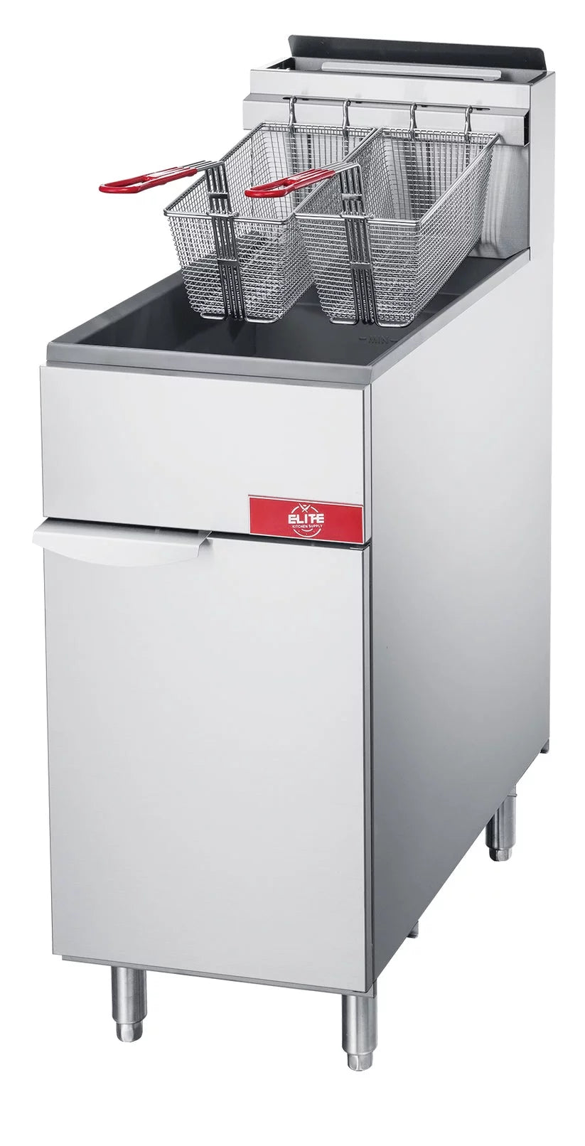 15 in. Natural Gas Three Tube Burner Commercial Fryer 40 lb, 90000BTU