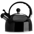 2.5 Liter Whistling Tea Kettle - Modern Stainless Steel Whistling Tea Pot for Stovetop with Cool Grip Ergonomic Handle - Black - Other Colors Available