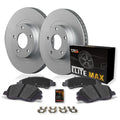 Max Advanced Brakes - Brake Kit for 2002 2003 Honda Civic, 2001-2005 Acura EL Rear Replacement Geomet Coated Disc Brake Rotors and Ceramic Brake Pads