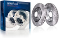 Detroit Axle - 305mm Front Drilled & Slotted Disc Brake Rotors Replacement for Volvo S60 S80 V70 XC70 Fits select: 2004-2009 VOLVO S60 2.5T, 2004-2006 VOLVO S80 2.5T