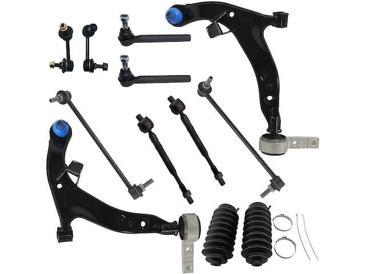 Front and Rear Control Arm Ball Joint Tie Rod and Sway Bar Link Kit - Compatible with 2003 - 2004 Nissan Murano