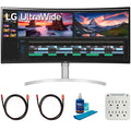 LG 38WN95C-W 38 inch UltraWide QHD+ IPS Curved Monitor NVIDIA G-SYNC Compatible Bundle with 2x 6FT Universal 4K HDMI 2.0 Cable, Universal Screen Cleaner and 6-Outlet Surge Adapter
