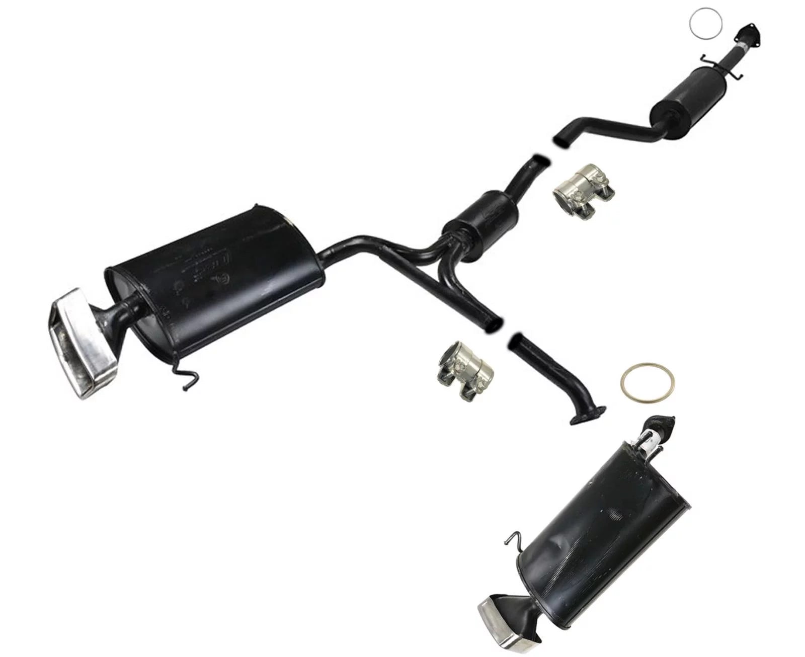 Dual Mufflers Exhaust System For Front Wheel Drive 2009-2011 Acura 3.5L TL