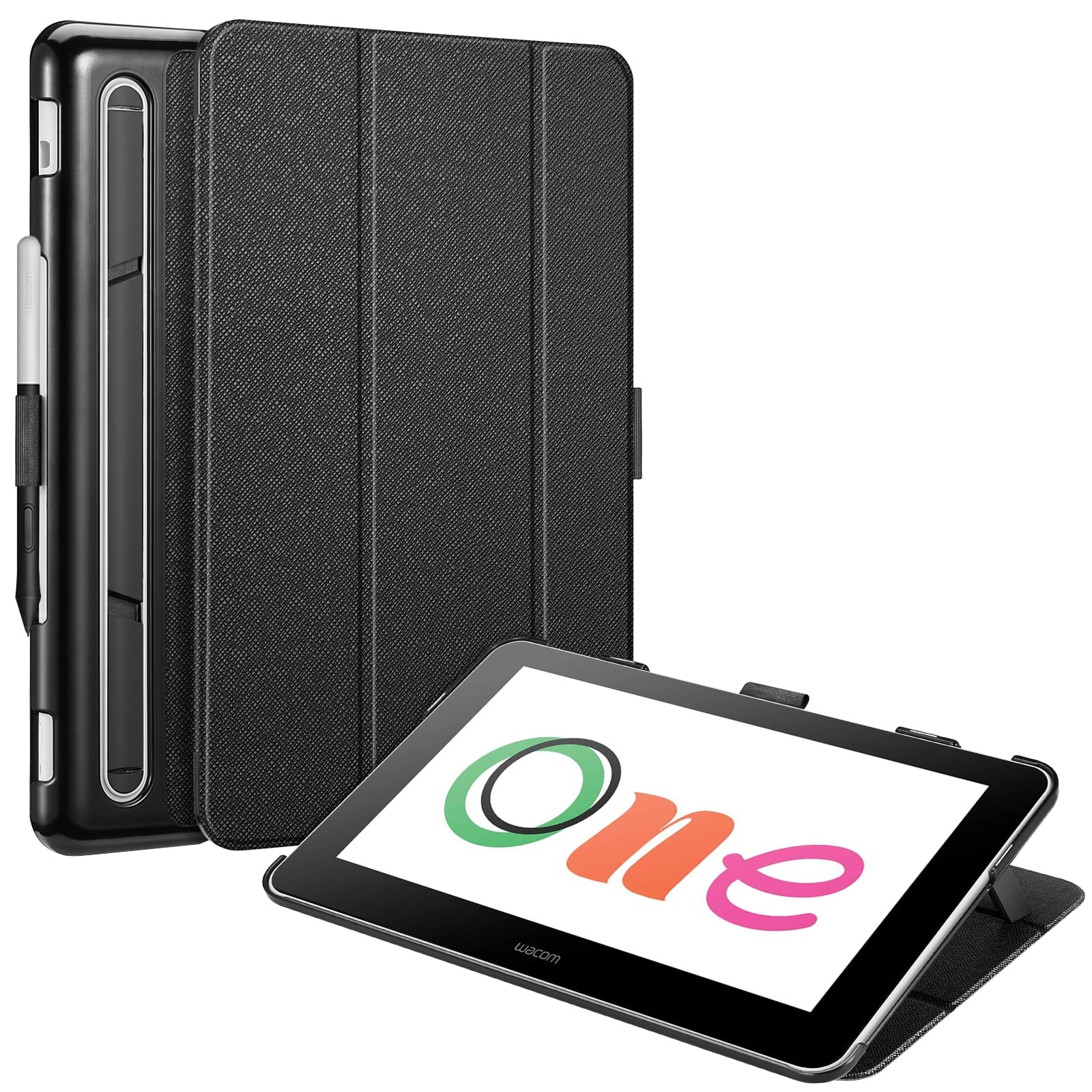 Fintie Case for Wacom One Drawing Tablet 13.3, Trifold Stand Lightweight Slim Shell Protective Cover for 13.3 inch Wacom One Drawing Tablet, Black