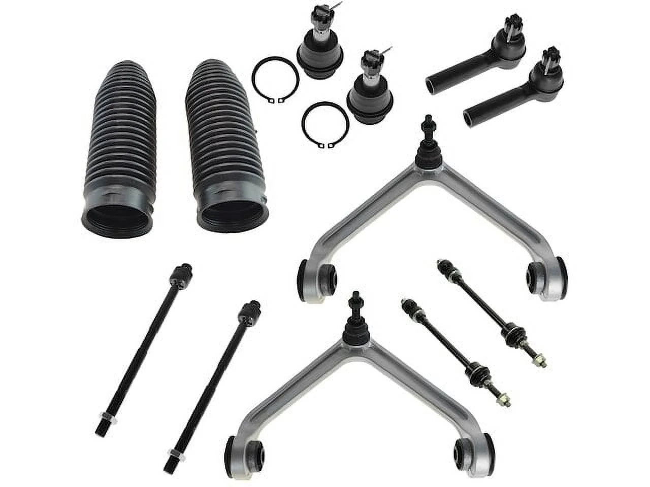 Control Arm Ball Joint Tie Rod End Kit 12 Piece Set - Compatible with 2002 - 2005 Dodge Ram 1500 4WD 2003 2004