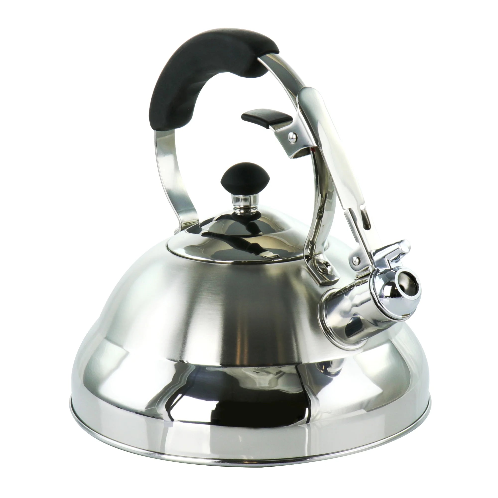MegaChef 2.7 Liter Stovetop Whistling Kettle in Brushed Silver