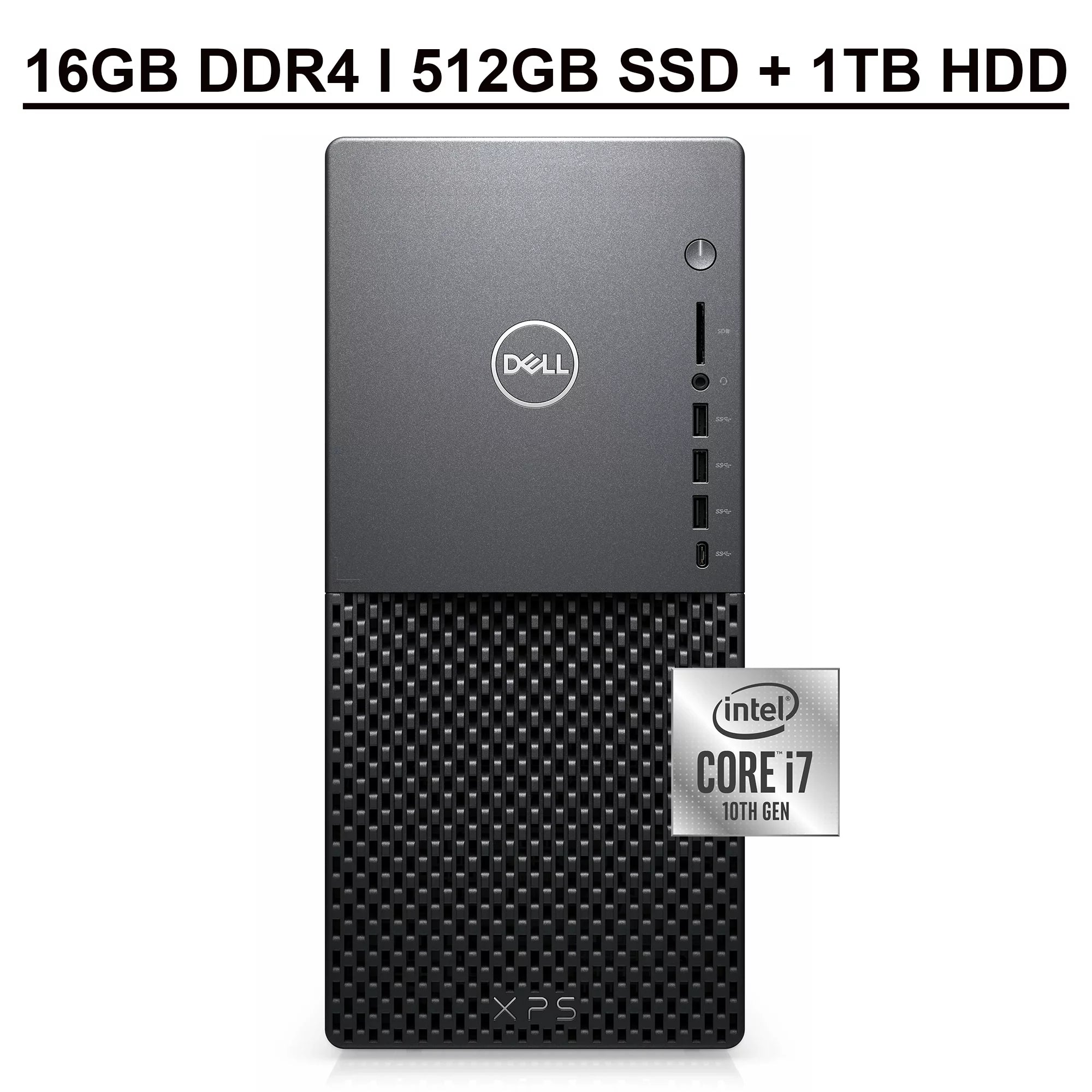 Dell XPS 8940 Gaming Desktop Computer 11th Gen Intel Octa-Core i7-11700 16GB DDR4 512GB SSD 1TB HDD GeForce GTX 1660 Super 6GB Intel UHD Graphics 750 USB-C WiFi6 Bluetooth Card Reader Win10 Black