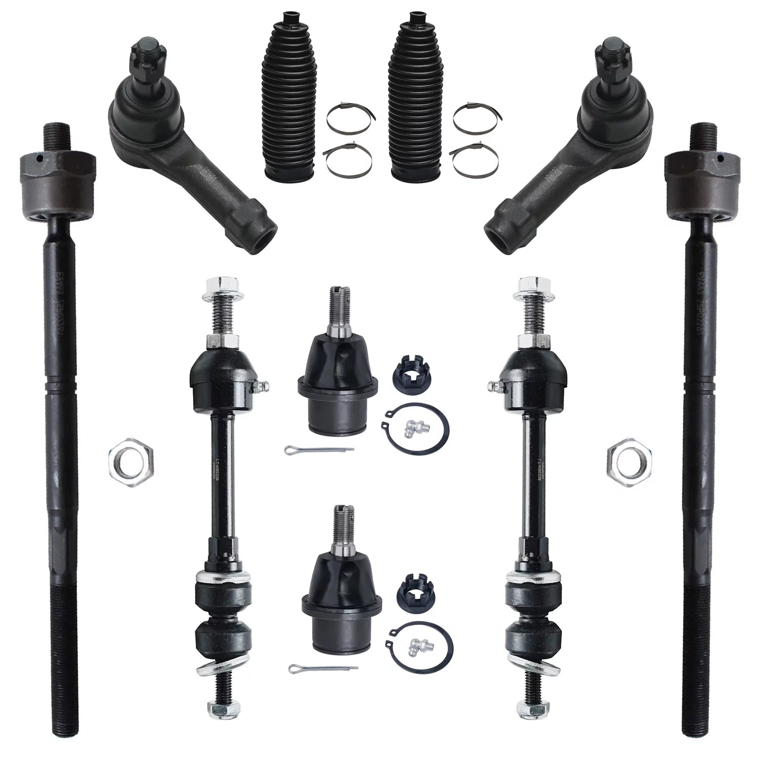 Detroit Axle - 10pc 4WD Front Lower Ball Joints Tie Rods Sway Bars Replacement for Ford F-150 Fits select: 2005-2008 FORD F150, 2006-2008 LINCOLN MARK LT