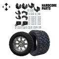 Hardcore Parts 4 Block Lift Kit for EZGO TXT (1994.5-2001.5) Electric Golf Cart with 12 Machined/Gunmetal 'Tempest' Wheels & 20x10-12 STINGER On-Road/Off-Road DOT rated All-Terrain tires