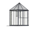 Palram - Canopia Oasis 7' x 8' Walk-In Hexagonal Greenhouse - Gray - with Louver Window