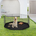 BENTISM Dog Playpen 8 Panels Foldable Metal Dog Exercise Pen with Bottom Pad 24 H