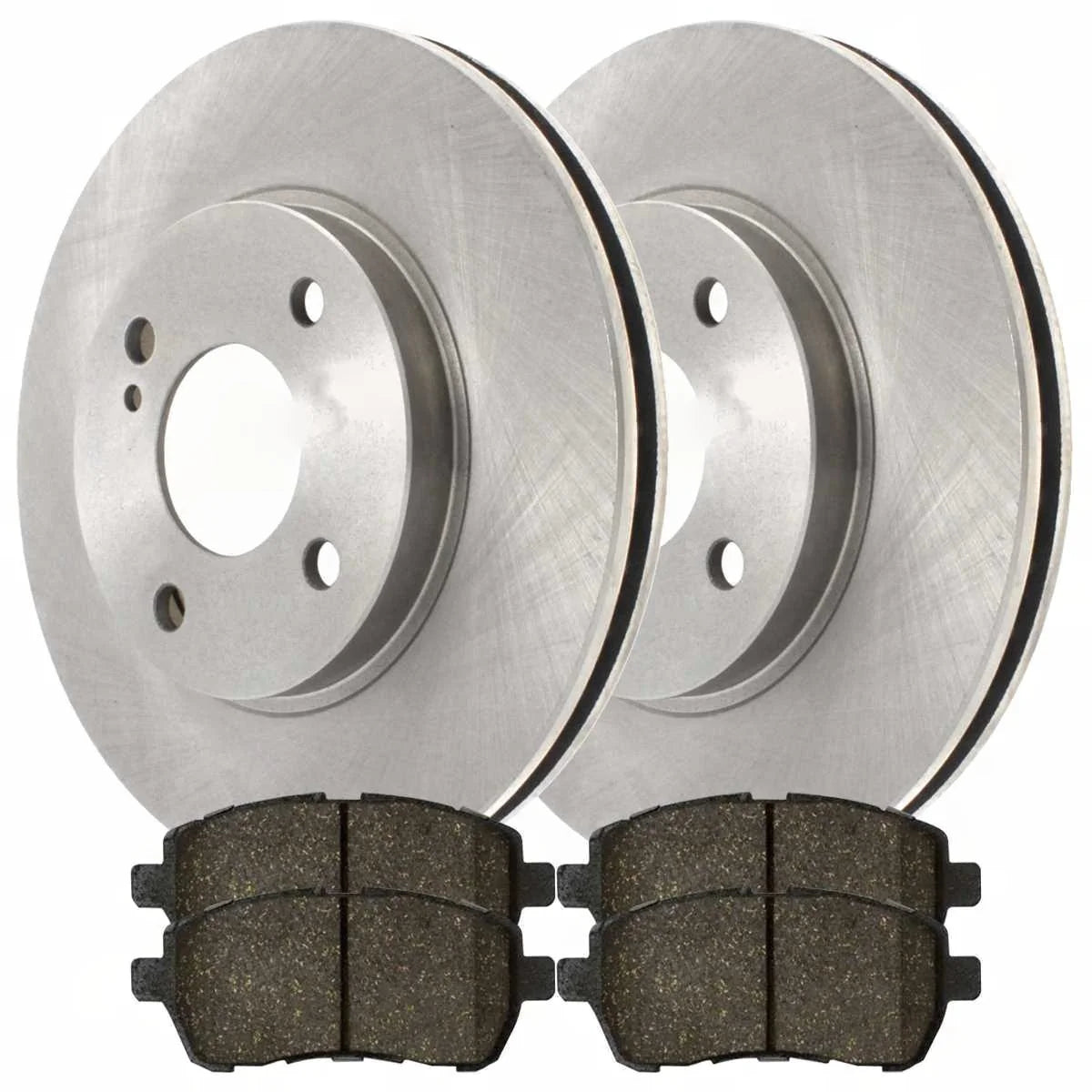 Teledu Front Brake Rotors & Ceramic Pads Kit For 2011-2019 Ford Fiesta 1.0L 1.6L