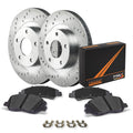 Max Advanced Brakes - Brake Kit for 2017 2018 2019 2020 Honda Civic Si Rear Replacement Cross Drilled Disc Brake Rotors and Ceramic Brake Pads