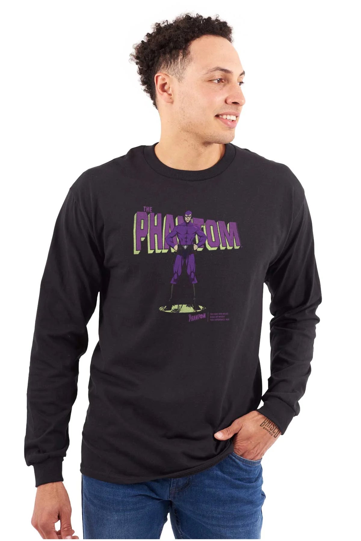 the Phantom Old School Superhero Long Sleeve TShirt Men Women Brisco Brands L