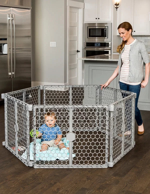 Regalo Plastic 192 inch Super Wide Baby Gate and Play Yard, 2-in-1, Ages 6 to 24 Months
